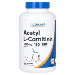 Acetyl L-Carnitina (500 mg) (180 cápsulas) – Nutricost