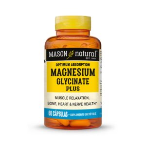 Glicinato de Magnesio 240 mg con Bioperine – 60 Cápsulas | Mason Natural