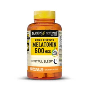 Melatonina 500 mcg Sabor Tutti Frutti – 60 Tabletas | Mason Natural