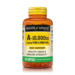 Vitamina A 10,000 IU – 100 Cápsulas Blandas | Mason Natural