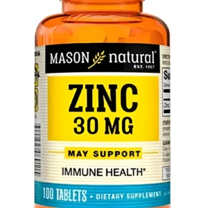 Zinc 30 mg – 100 Tabletas | Mason Natural