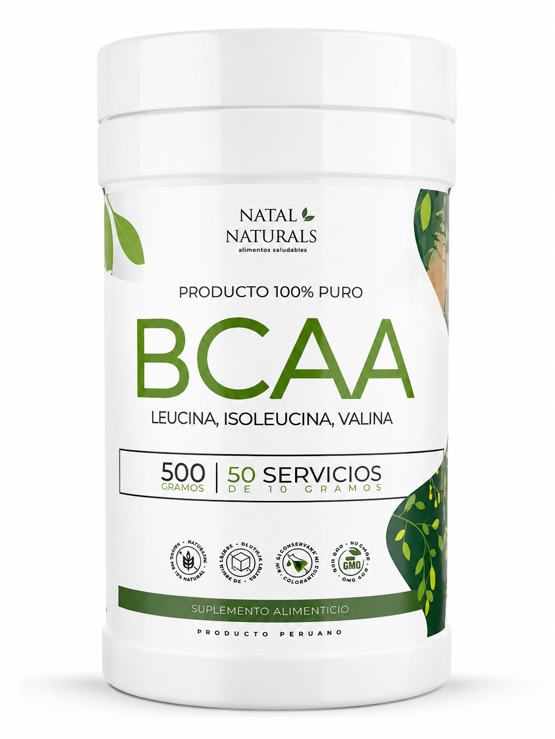 BCAA Natal Naturals 500 g | Aminoácidos de Cadena Ramificada