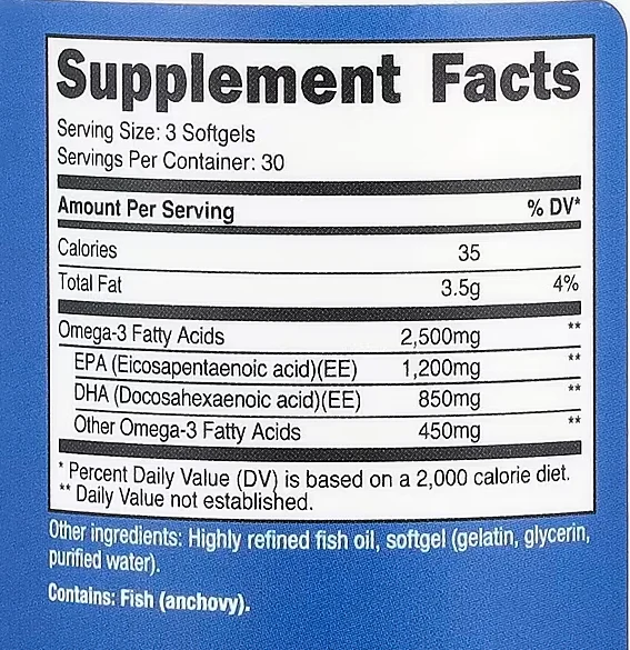 Omega 3 2500 mg – 90 Cápsulas Blandas | Nutricost - Imagen 2