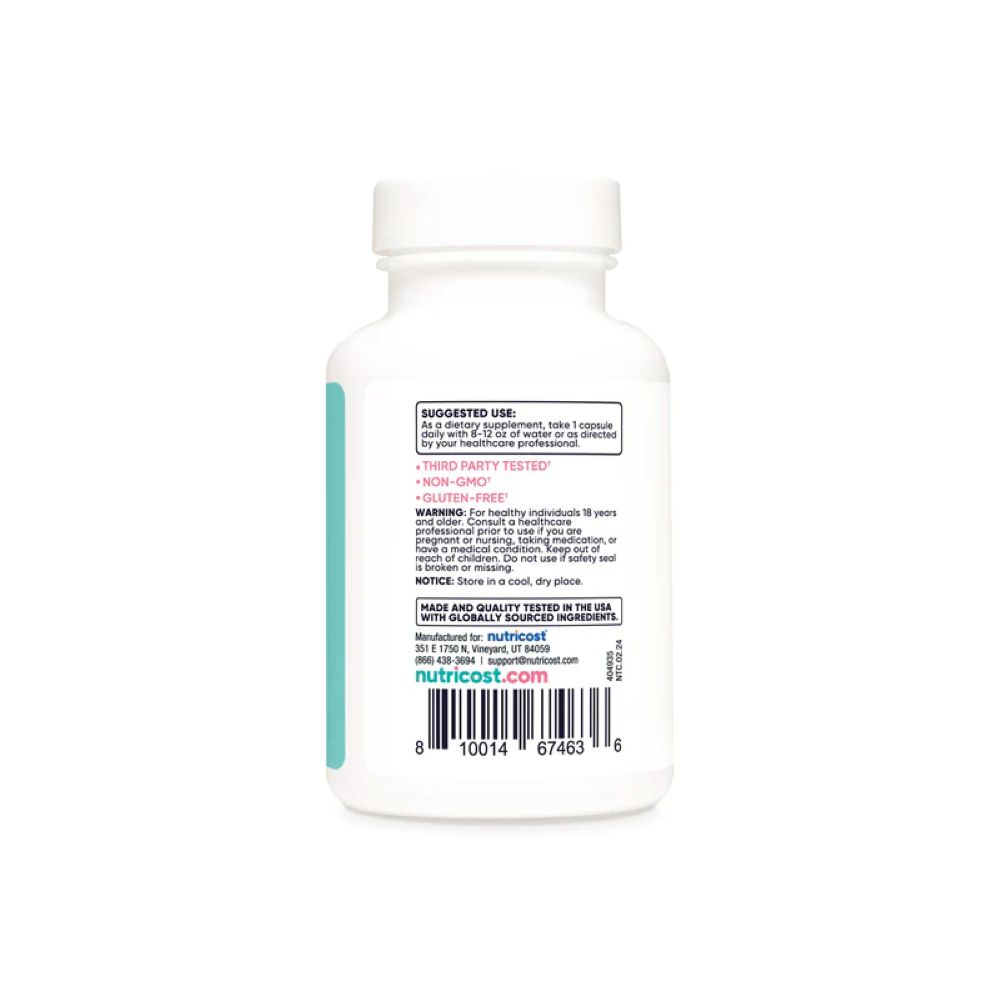 Ácido Fólico 1,200 mcg con B12 y Biotina – 120 Cápsulas | Nutricost - Imagen 4