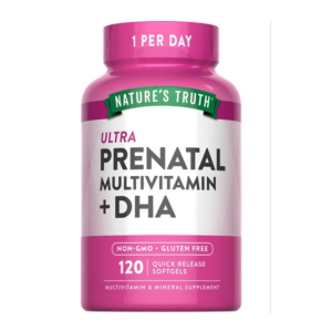 Multivitamínico Prenatal con DHA y Ácido Fólico – 120 Cápsulas | Nature’s Truth