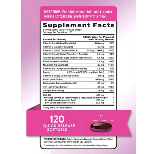 Multivitamínico Prenatal con DHA y Ácido Fólico – 120 Cápsulas | Nature’s Truth - Imagen 2