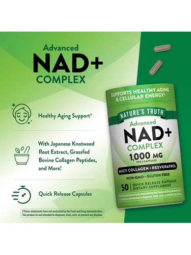 NAD+ Complex 1000 mg con Resveratrol | Nature’s Truth - Imagen 5